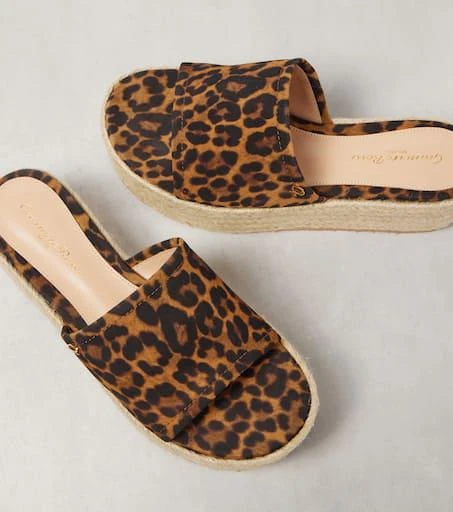 Gianvito Rossi Leopard-print suede espadrille slides 5