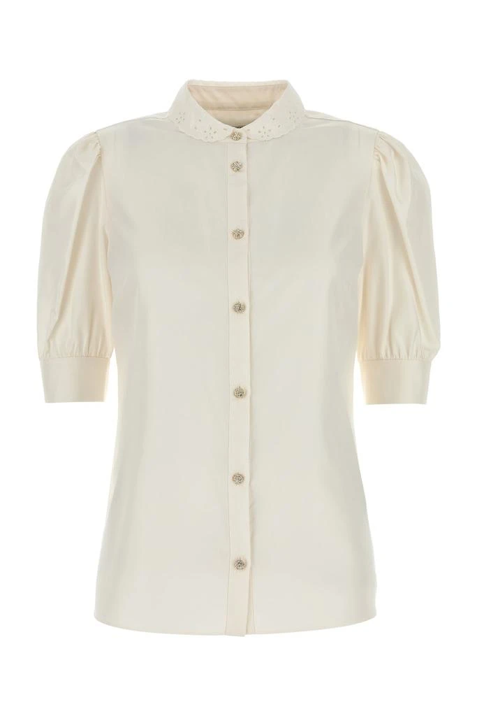 Alessandra Rich Ivory satin shirt 1