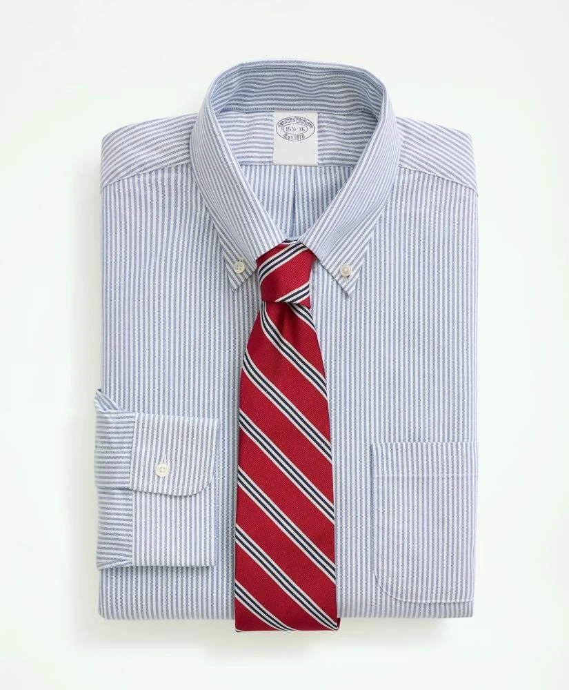 Brooks Brothers American-Made Oxford Cloth Button-Down Stripe Dress Shirt 1