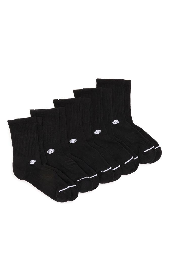 Zella Athletic Demi 5-Pack Crew Socks