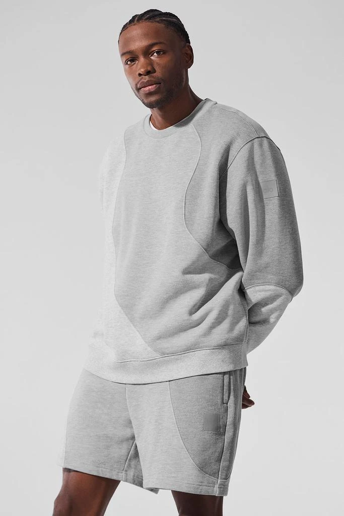Alo Make Waves Crew Neck Pullover - Athletic Heather Grey Tonal 5