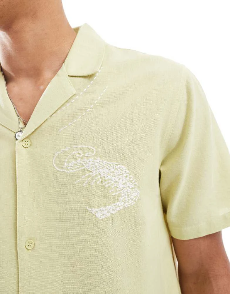 Native Youth Native Youth seascape embroidered shirt in pistachio 4