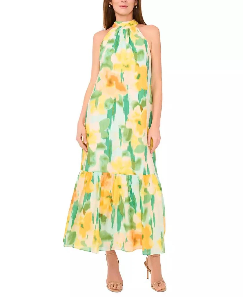 MSK Women's Printed Sleeveless Halter Neck Maxi Dress 1