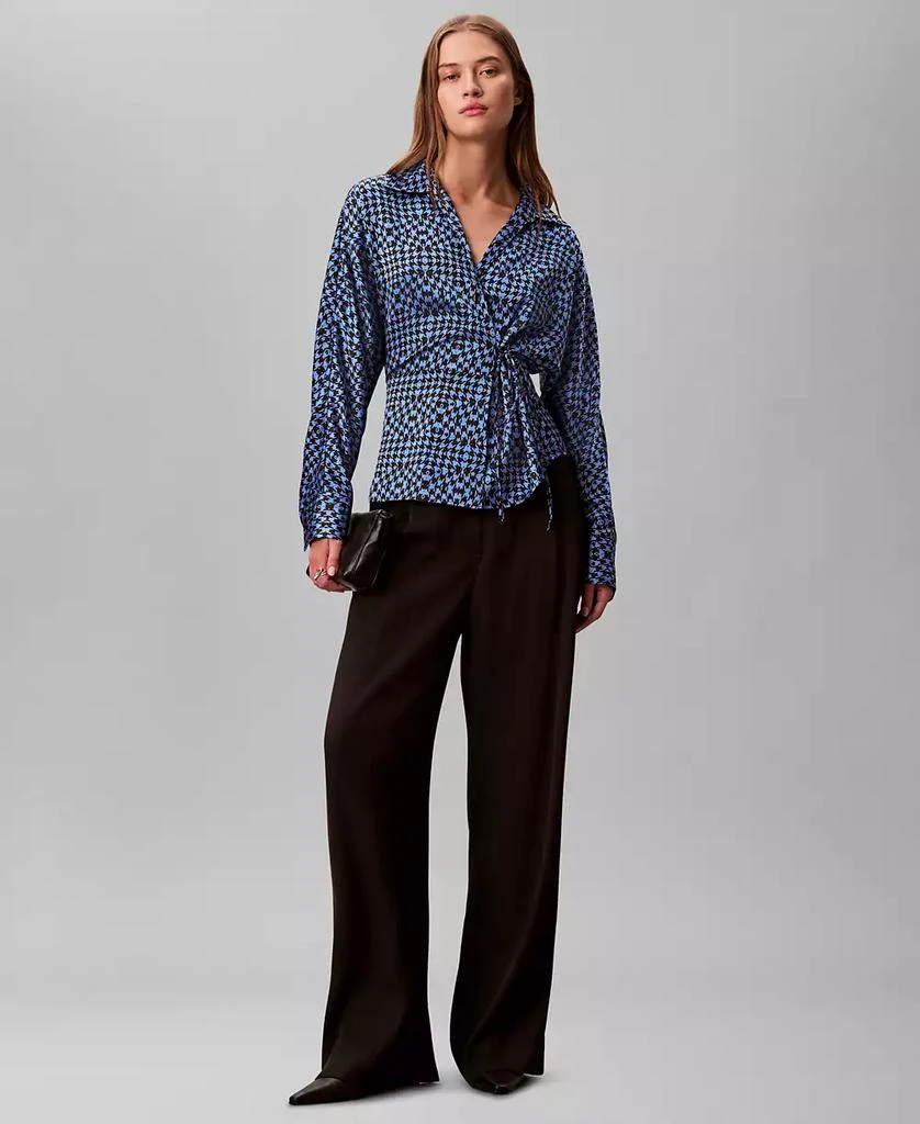 Calvin Klein Women
s Printed Long Sleeve Wrap Top 3