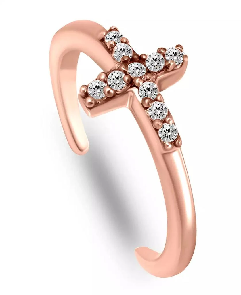 Giani Bernini Cubic Zirconia Cross 18K Rose Gold Over Silver Toe Ring