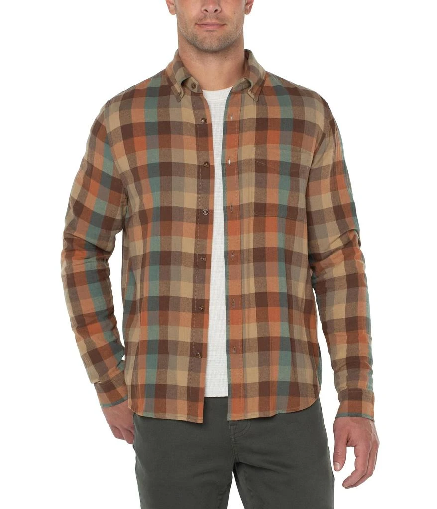 Liverpool Flannel Shirt with Button Collar 1