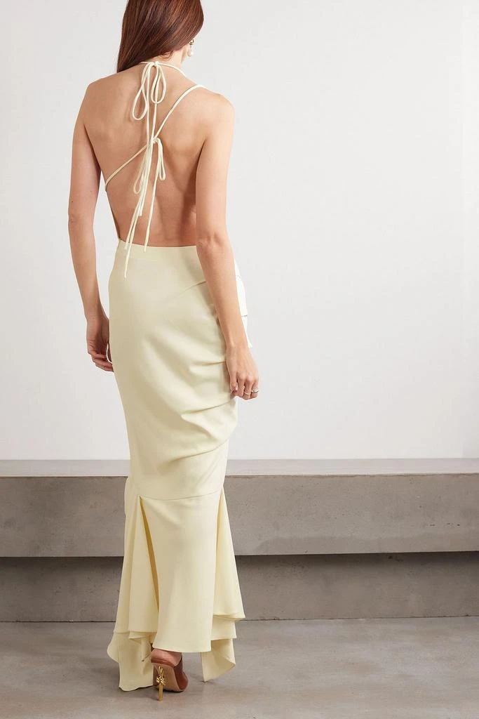 A.W.A.K.E. Mode Asymmetric draped stretch-crepe gown 3