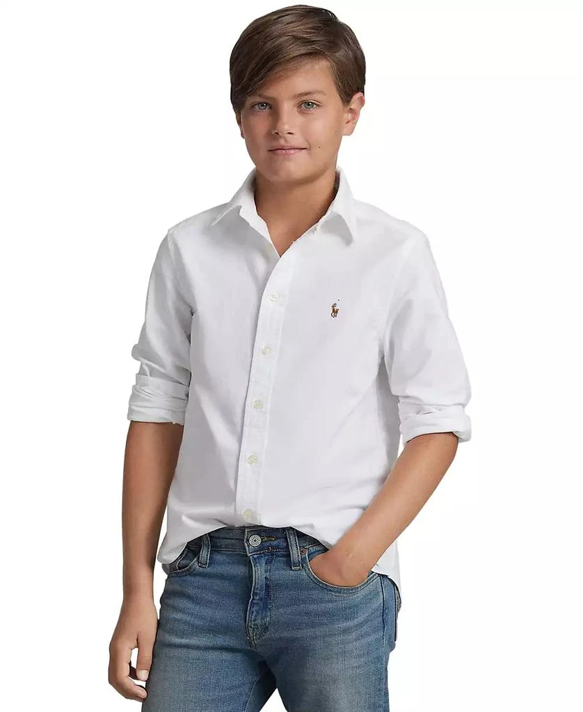 Ralph Lauren Big Boys Embroidered Pony Logo Cotton Oxford Shirt 1