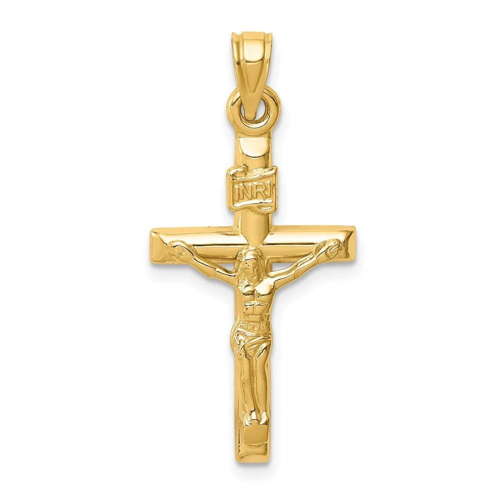 Diamond2Deal 14k Yellow Gold Hollow Crucifix Pendant