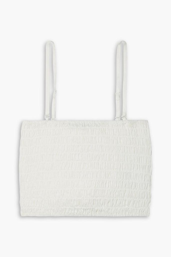 ATM Anthony Thomas Melillo Cropped shirred linen tank