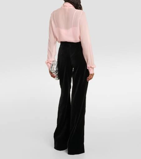Costarellos Barine cotton velvet straight pants 3