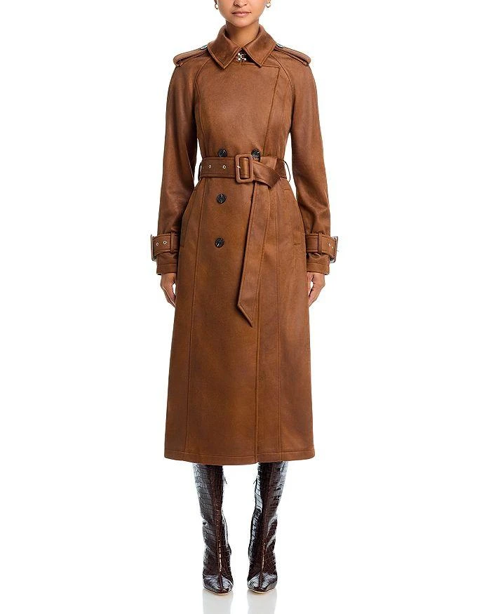 Avec Les Filles Faux Leather Trench Coat 6