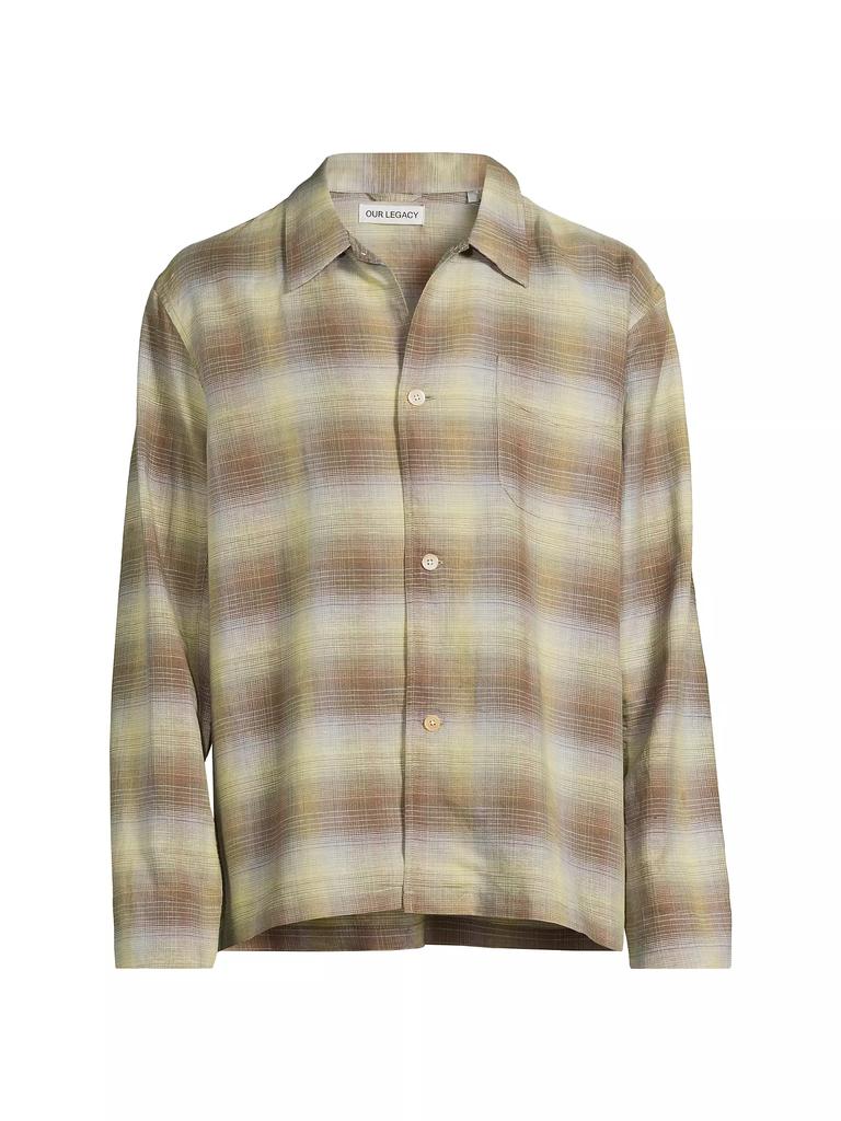 Our Legacy Plaid Linen Boxy Shirt