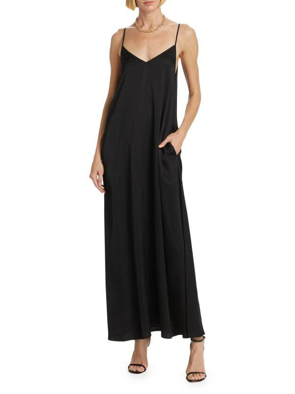 L'Agence Hartley Satin Trapeze Dress 1