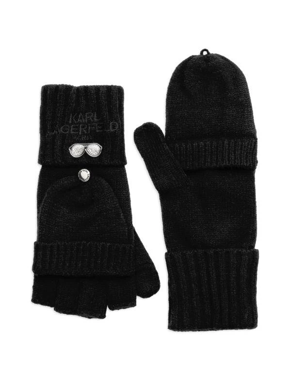 Karl Lagerfeld Paris Logo Flip Top Mittens 1