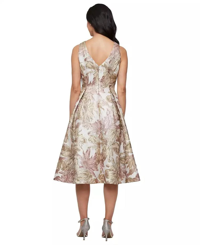 Alex Evenings Petite Metallic Jacquard A-Line Dress 3