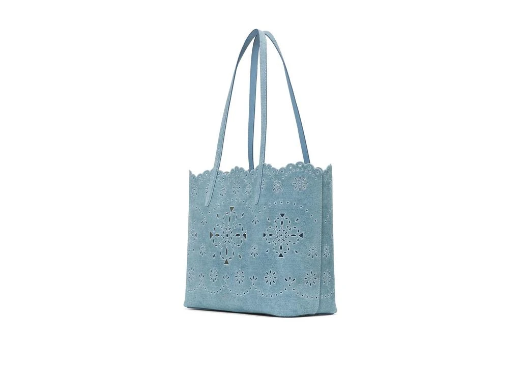 Kate Spade Do It All Spade Flower Perforated Denim Large Tote Bag 1