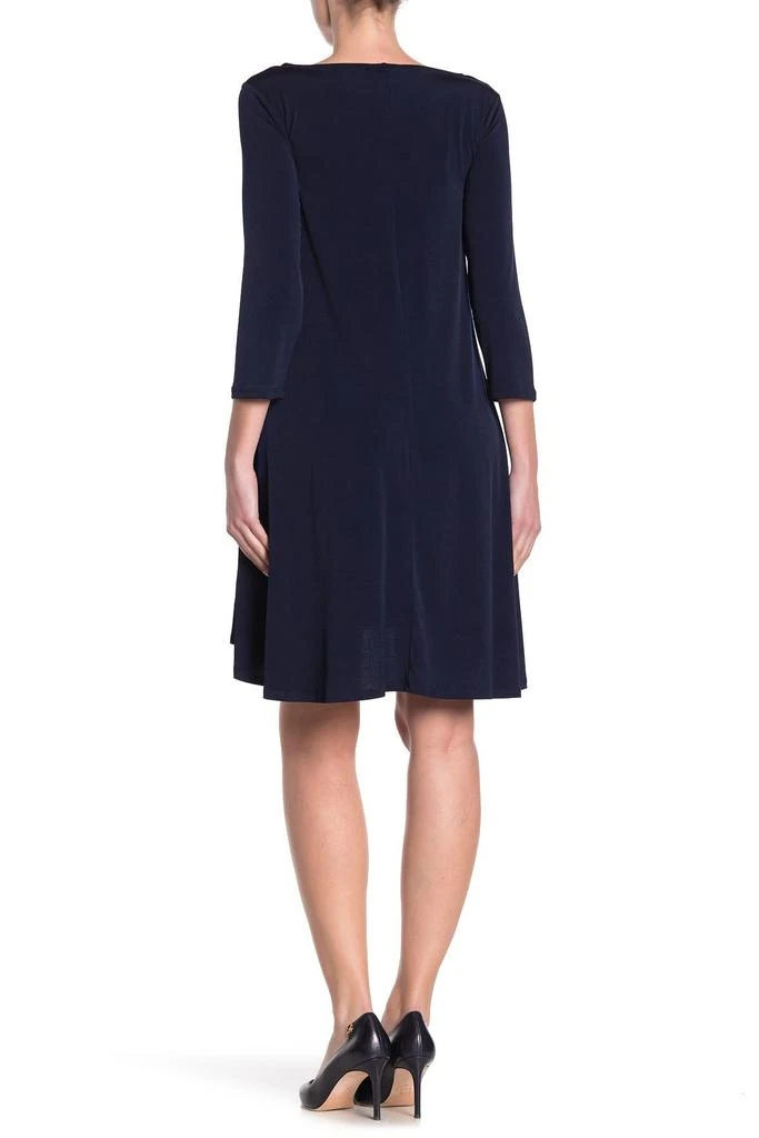 Shop Three-Quarter Sleeve Stretch Knit Trapeze Dress on Sale at BeyondStyle   Get 51% Off Three-Quarter Sleeve Stretch Knit Trapeze Dress with  Limited-Time Flash Deals, Exclusive Discounts, and Special Offers. Enjoy  Unbeatable