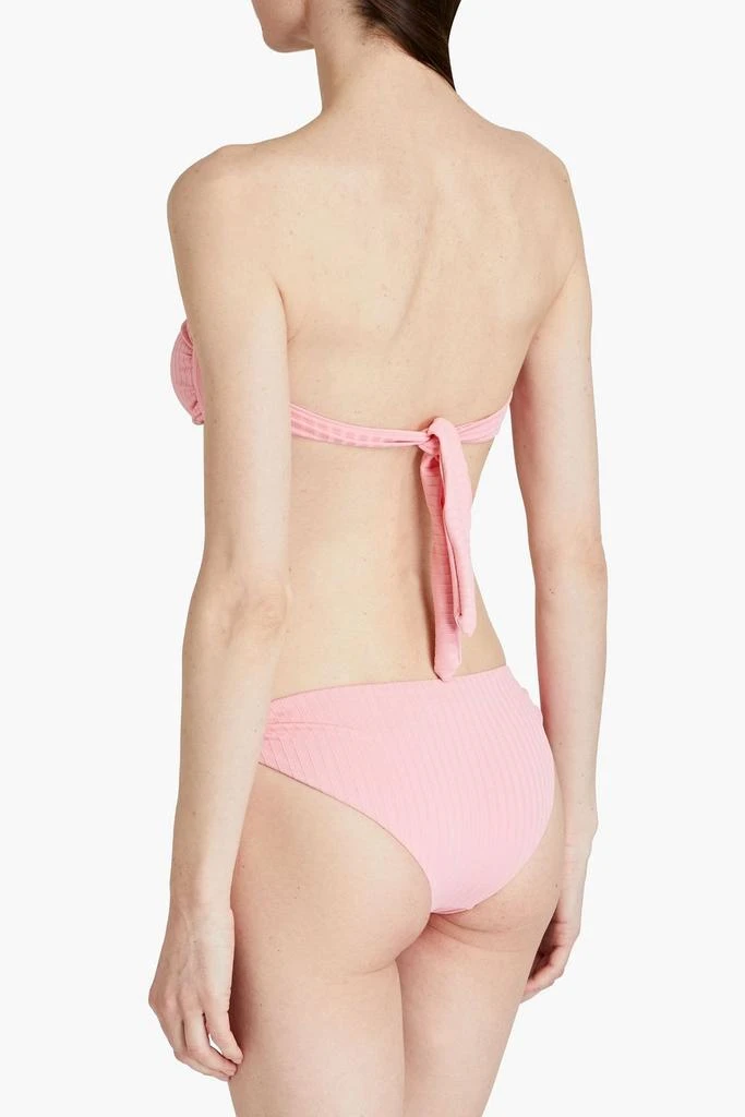 MELISSA ODABASH Evita ring-embellished ribbed bandeau bikini top 3