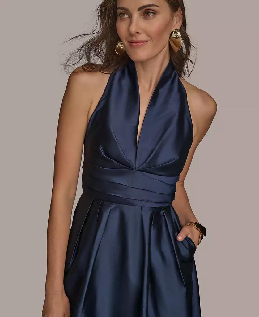 ◆Donna Karan ホルターネックAラインミディドレス Mock Neck Midi | A-Line Dress | Donna Karan
