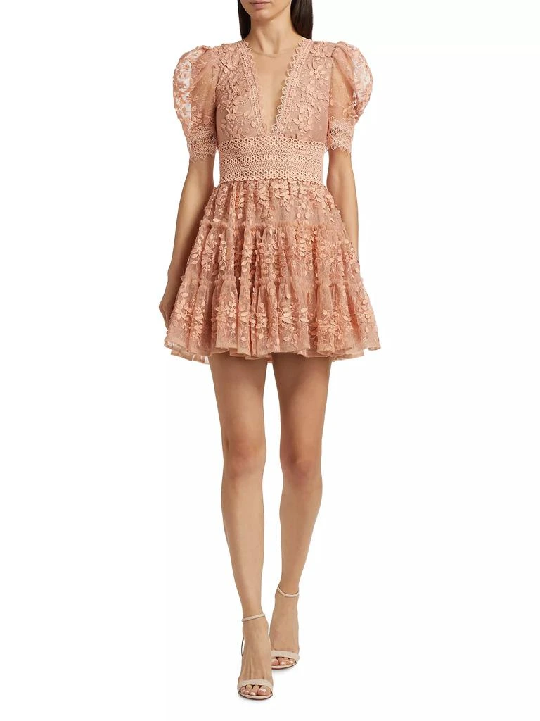 BRONX AND BANCO Megan Floral Appliqué Minidress 2