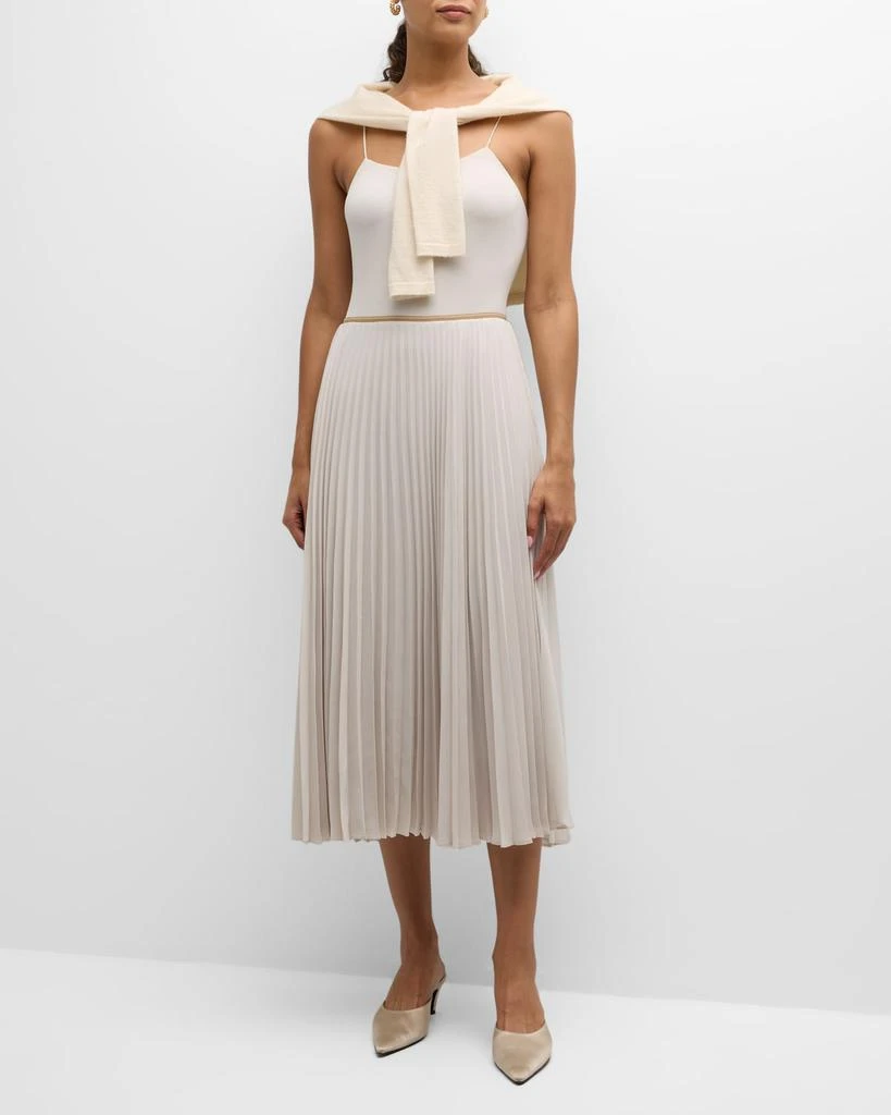 Vince Draped Pleated Midi Skirt 3