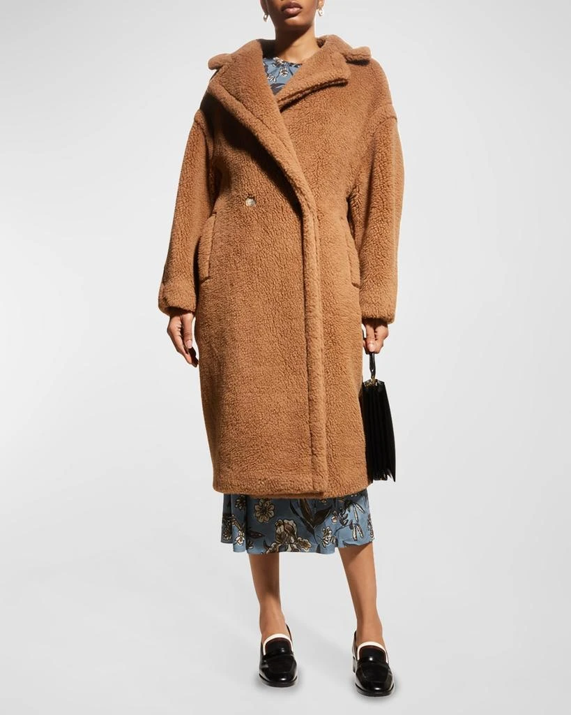 Max Mara Double-Breasted Camel Hair Blend Teddy Coat 2