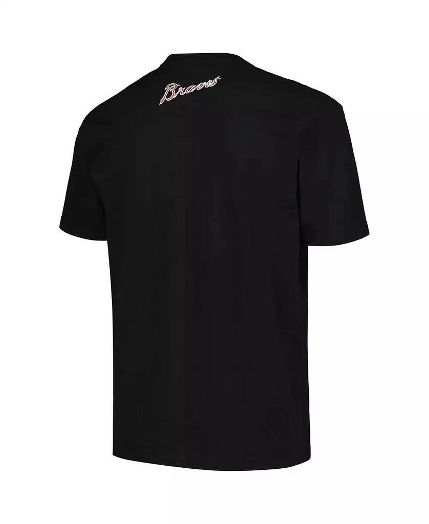 Mitchell & Ness Men's Hank Aaron Black Milwaukee Braves Cooperstown Collection Heavyweight Premium Player Vintage Logo T-Shirt 3