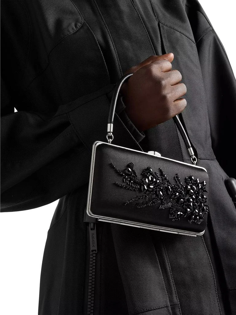 Prada Embroidered Satin Clutch 8
