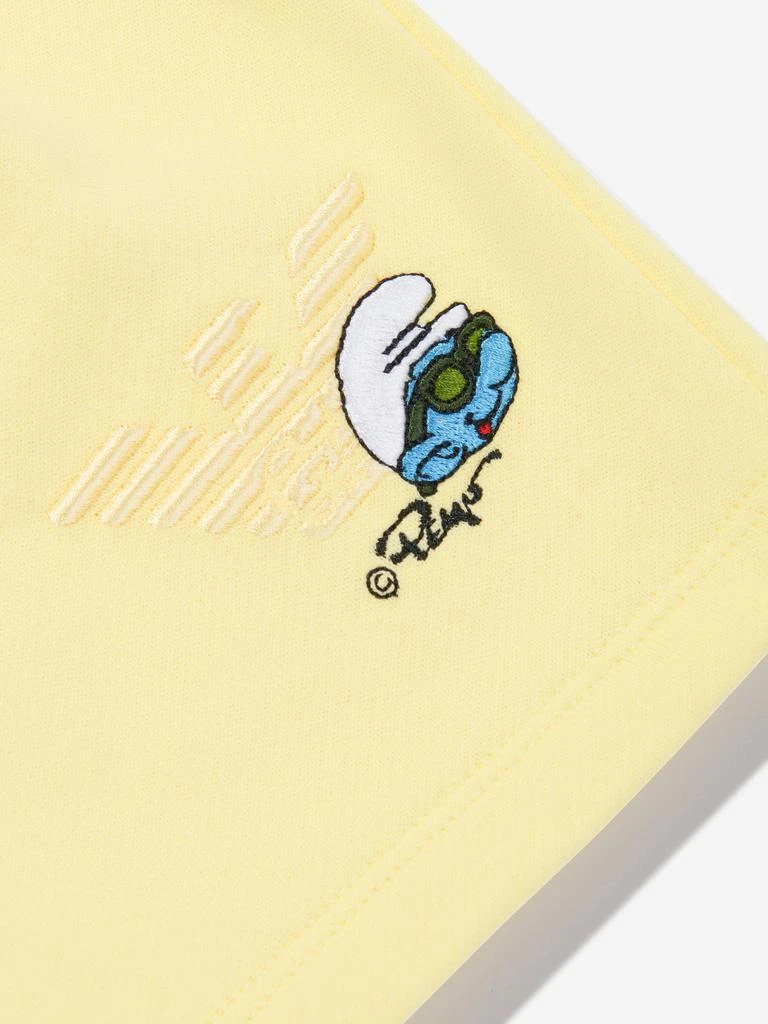 Emporio Armani Emporio Armani Boys Smurf Logo Shorts in Yellow 3