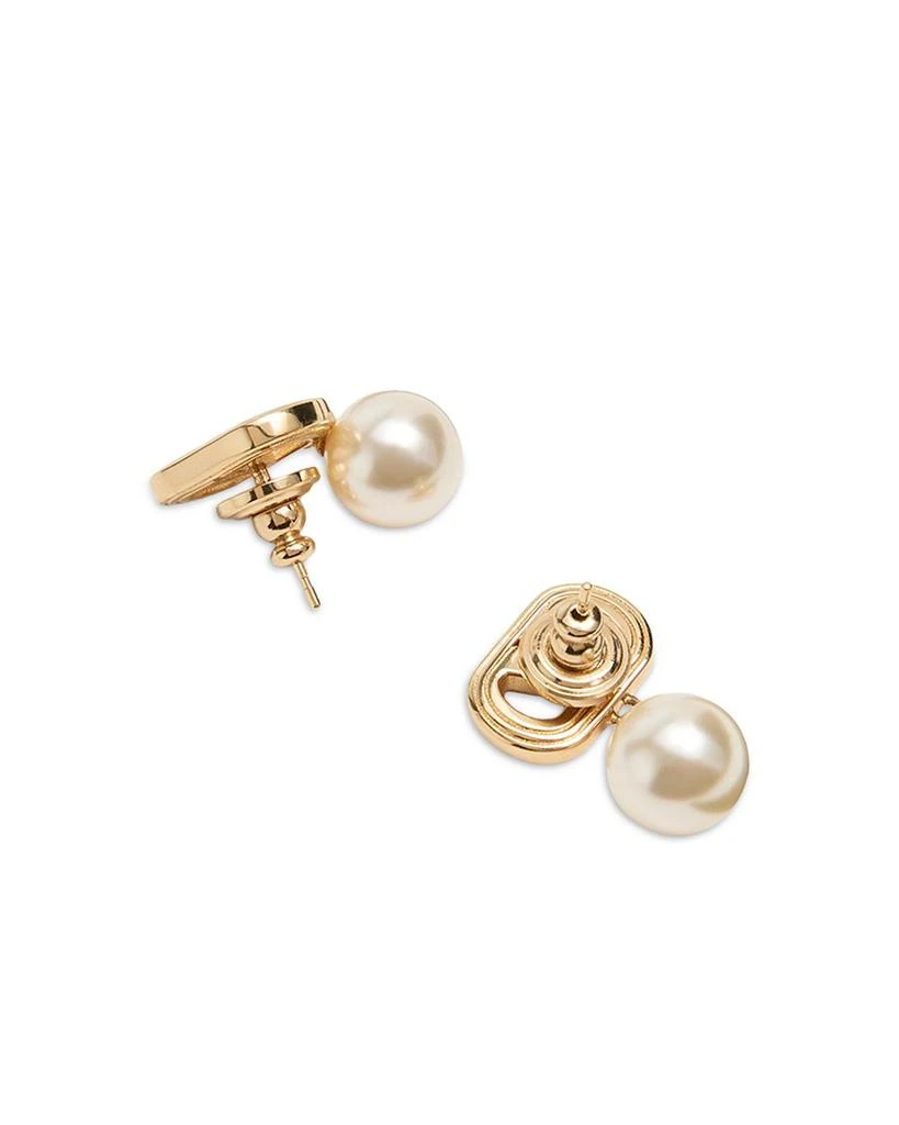 Valentino Imitation Pearl Drop Earrings, 0.8"L 4