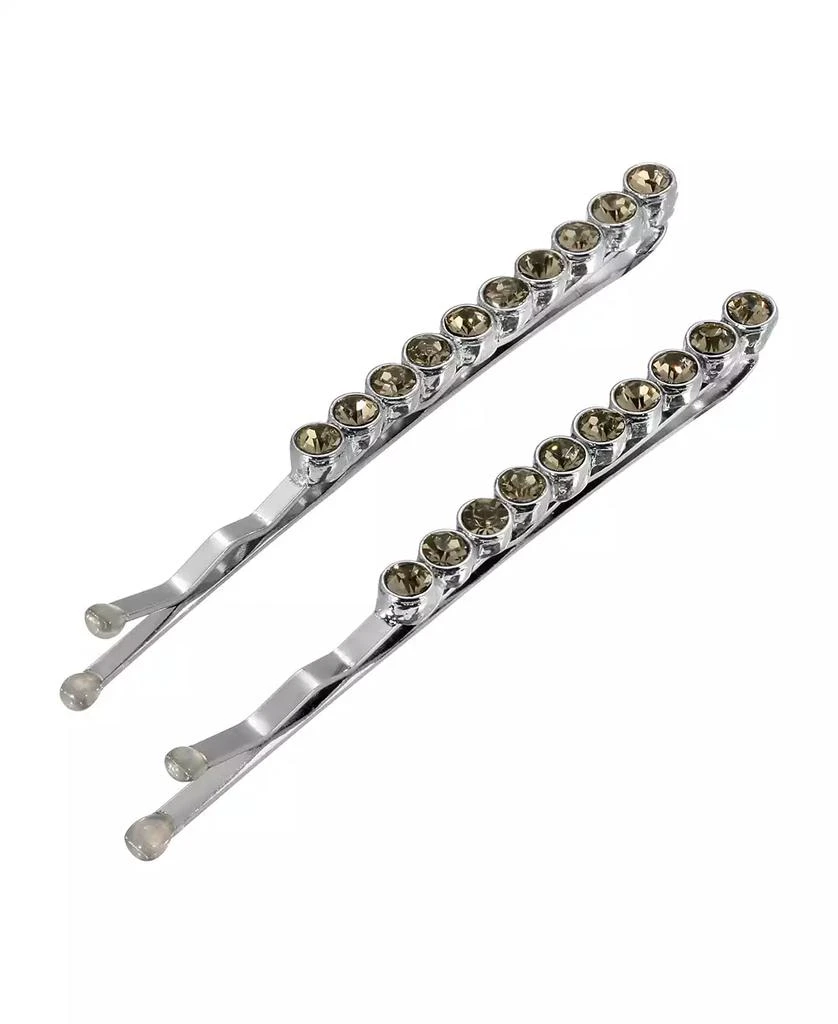 2028 Women's Silver-Tone Crystal Bobby Pins Set, 2 Piece 1