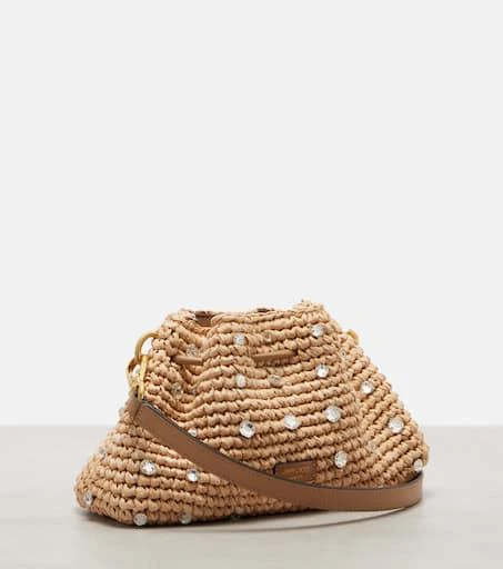 Jimmy Choo Cinch Small embellished raffia tote bag 4
