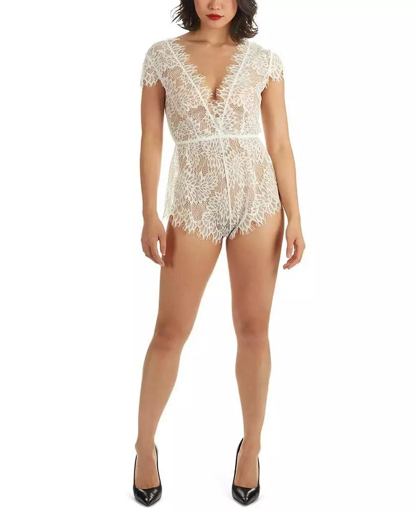 Memoi Women's Ava Sheer Lace Lingerie Romper 1