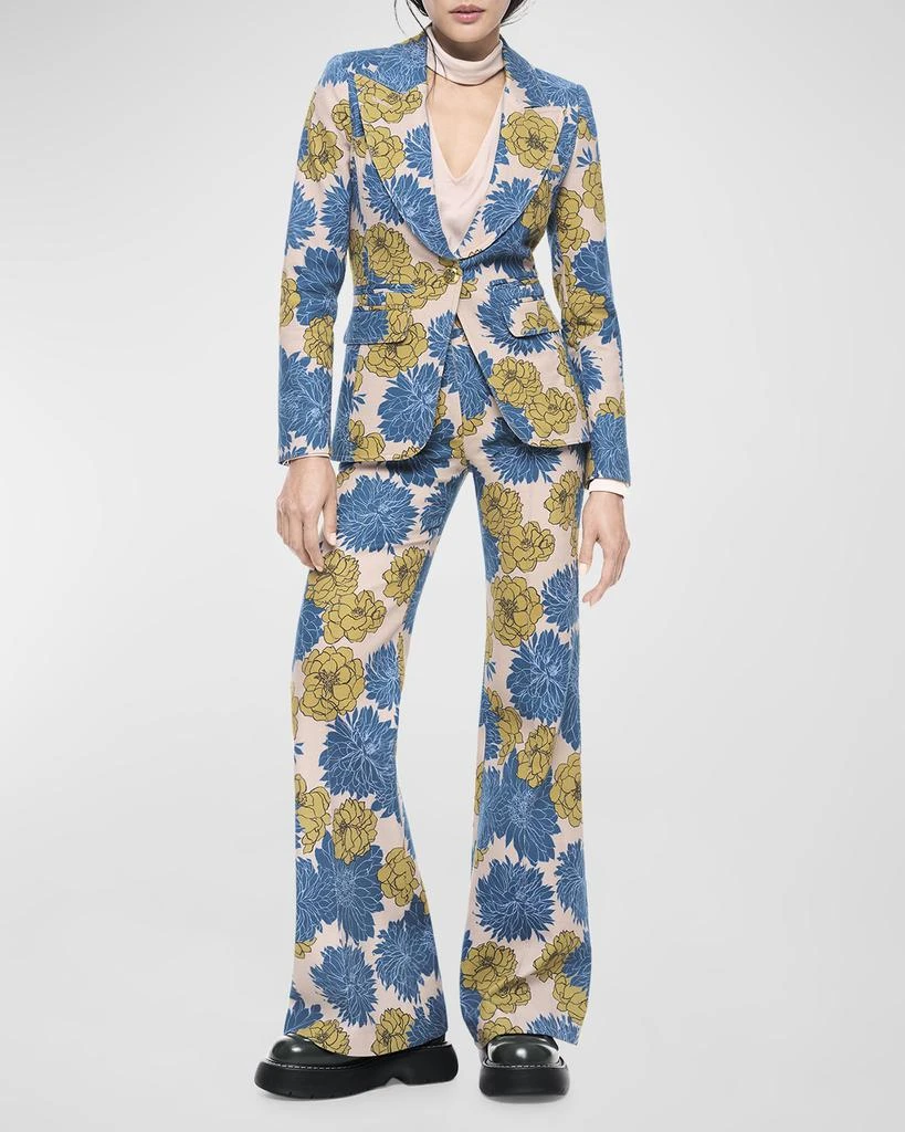 Smythe Hutton Tailored Floral Cutaway Blazer 2