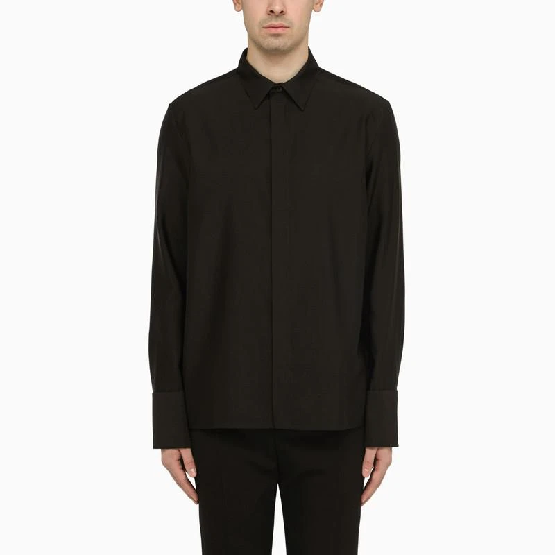Yves Saint Laurent Black wool-blend shirt 1