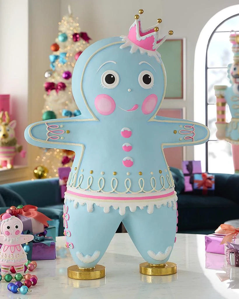 Glitterville The Gingers Dough Figurine Christmas Decoration, Light Blue