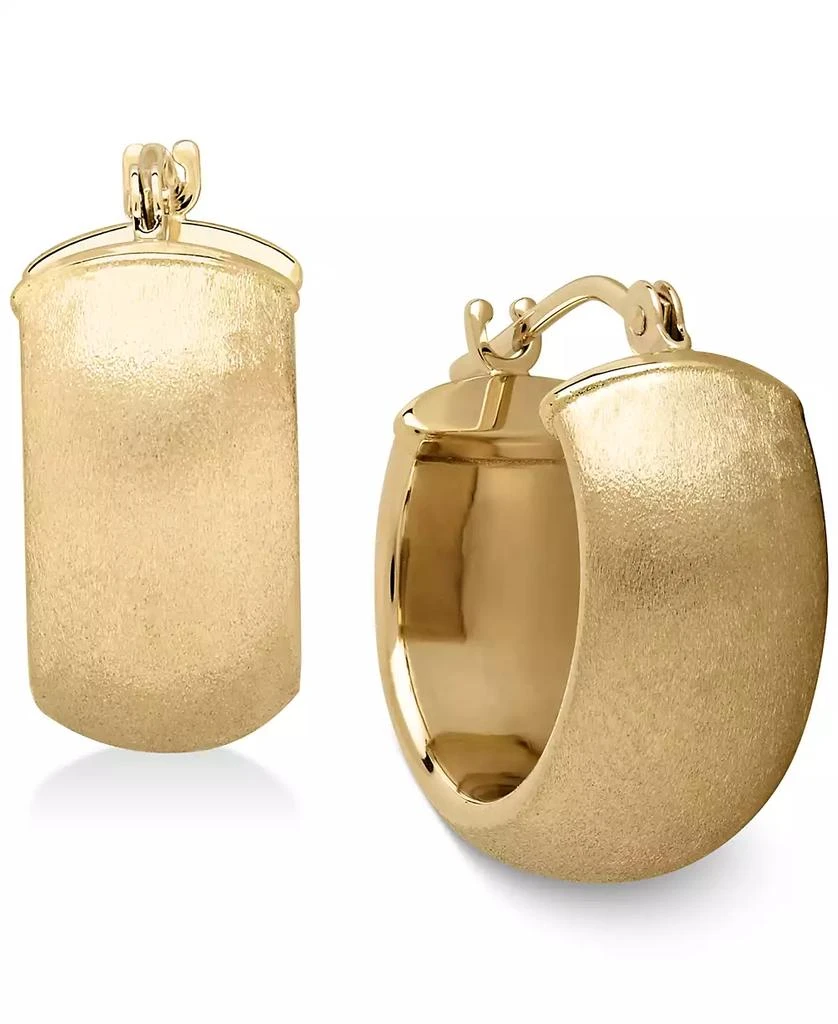 Macy's Satin Huggie Hoop Earrings in 14k Gold, 15mm 1