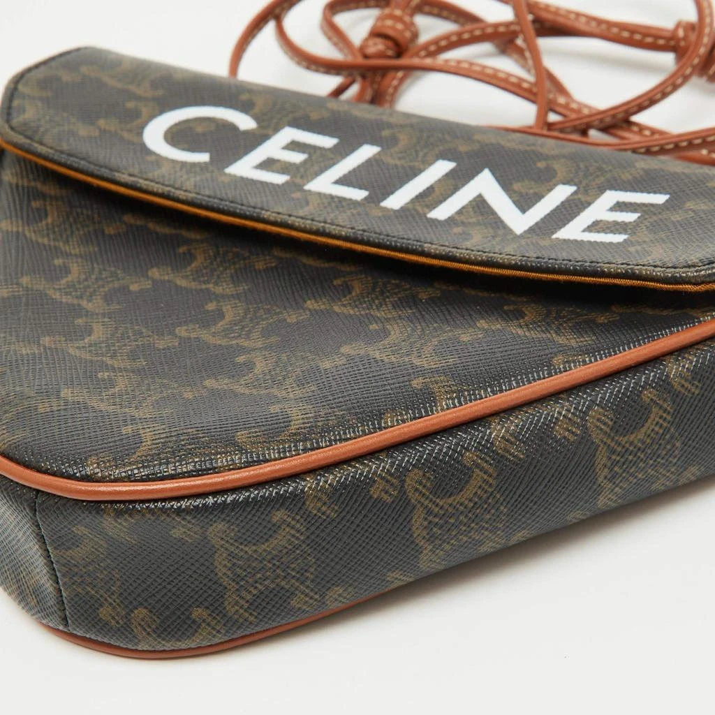 Celine Celine Tan Triomphe Canvas and Leather Triangle Crossbody Bag 12