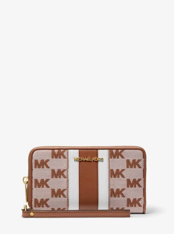 Michael Kors Jet Set Travel Large Striped Logo Jacquard Smartphone Wristlet 1