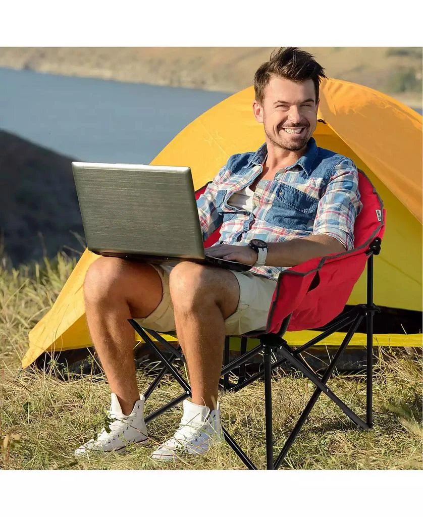 Mecale Folding Camping Moon Padded Chair with Carrying Bag 3