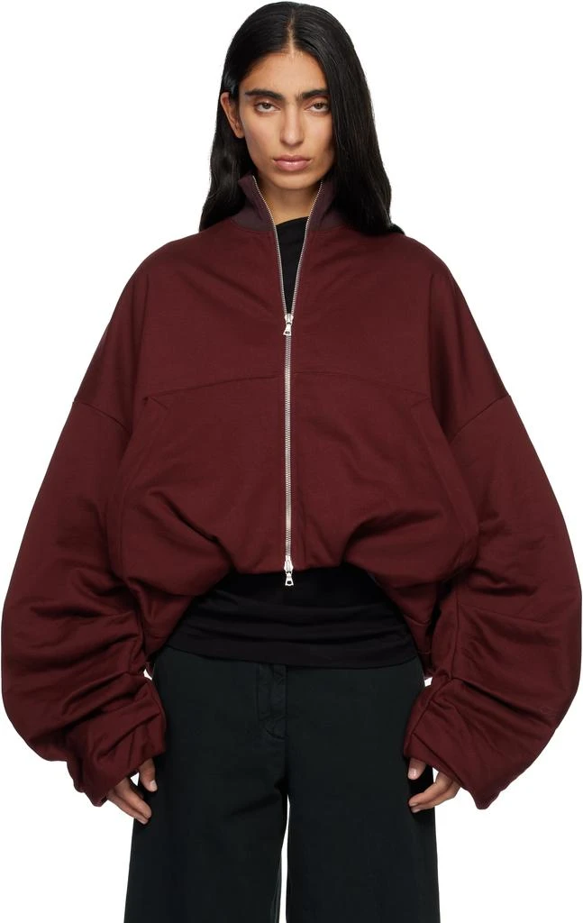 Dries Van Noten Red Draped Jersey Track Jacket 1