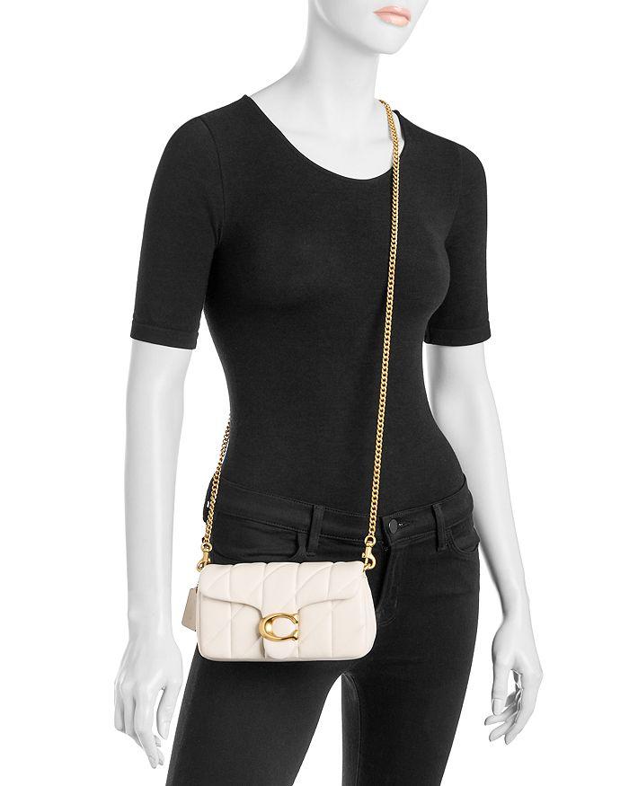 Coach Quilted Pillow Leather Tabby Wristlet With Chain