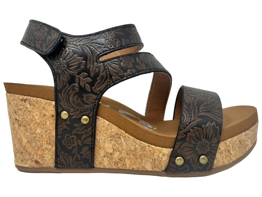Very G Women's Casper Tooled Wedge In Chocolate 1