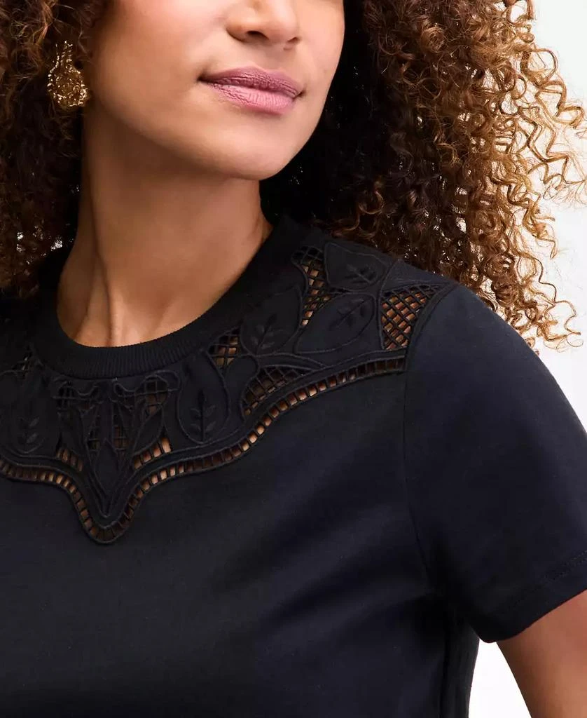 INC International Women's Cotton Eyelet Short-Sleeve T-Shirt, Exclusively at Macy's 3
