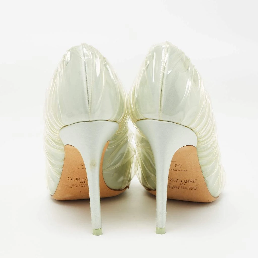 Jimmy Choo Jimmy Choo x Off-White Light Blue Satin and Pleated PVC Anne Pumps Size 39 5
