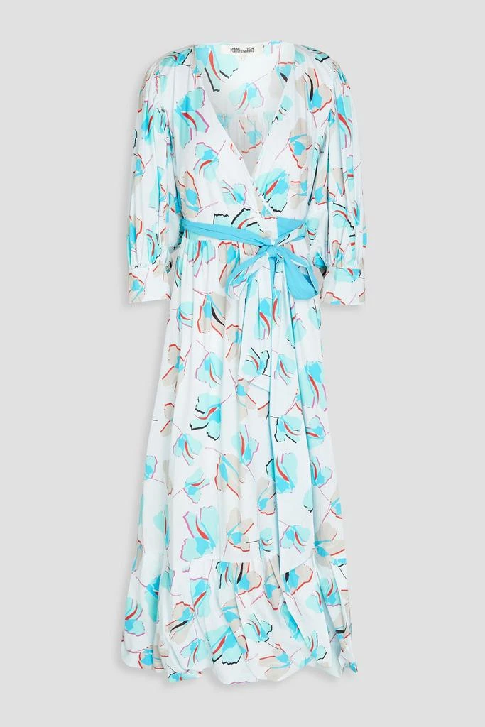 DIANE VON FURSTENBERG Roxanna printed cotton-blend poplin midi wrap dress 1