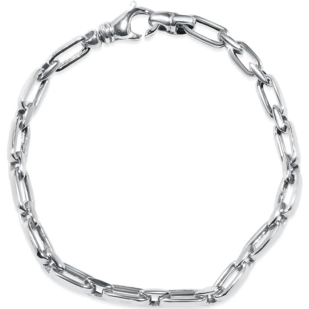 Pompeii3 Men
s Round
Square Link 14k Gold (16gram) or Platinum (26gram) 5mm Bracelet 8.5"