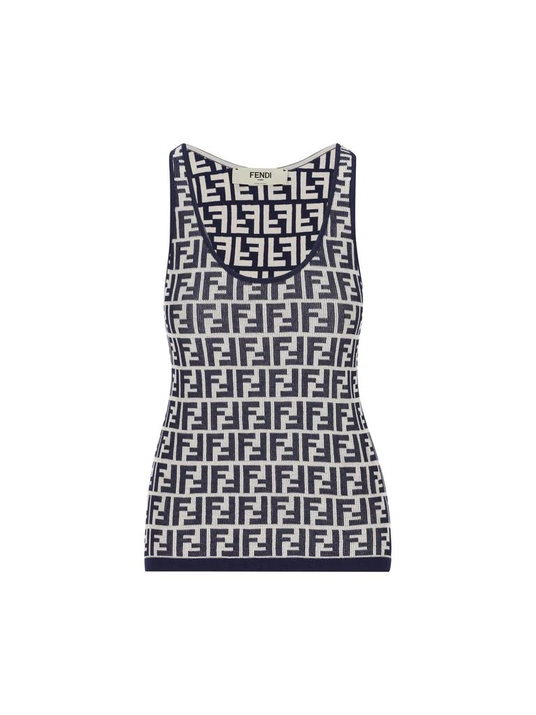 Fendi Fendi FF Jacquard Ribbed Tank Top 1