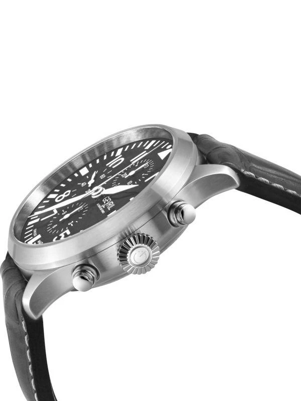 Gevril Vaughn 44MM Stainless Steel Case 
Leather Strap Automatic Watch 2